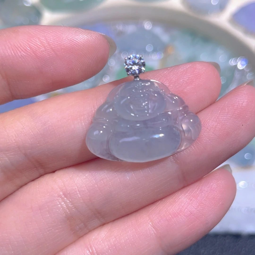 颈饰18K金镶嵌翡翠翡翠