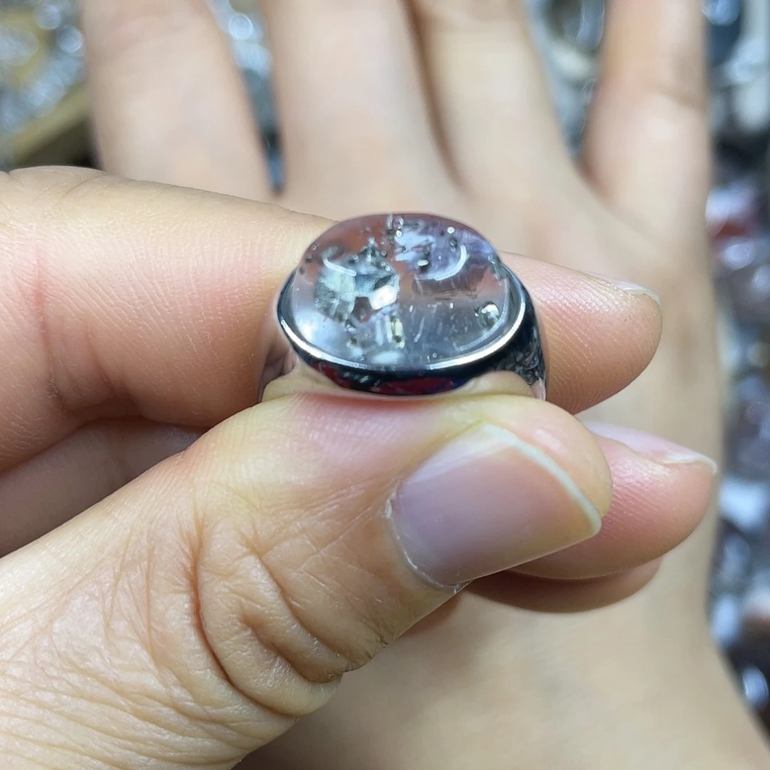 【闪购商品】银S925镶嵌珠宝半成品水晶戒指