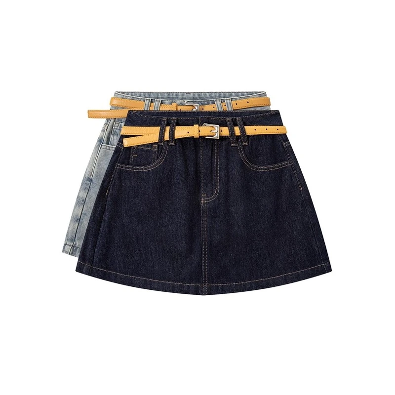 高腰牛仔短裤裙女2025夏季新款小个子显瘦防走光A字包臀半身裙潮