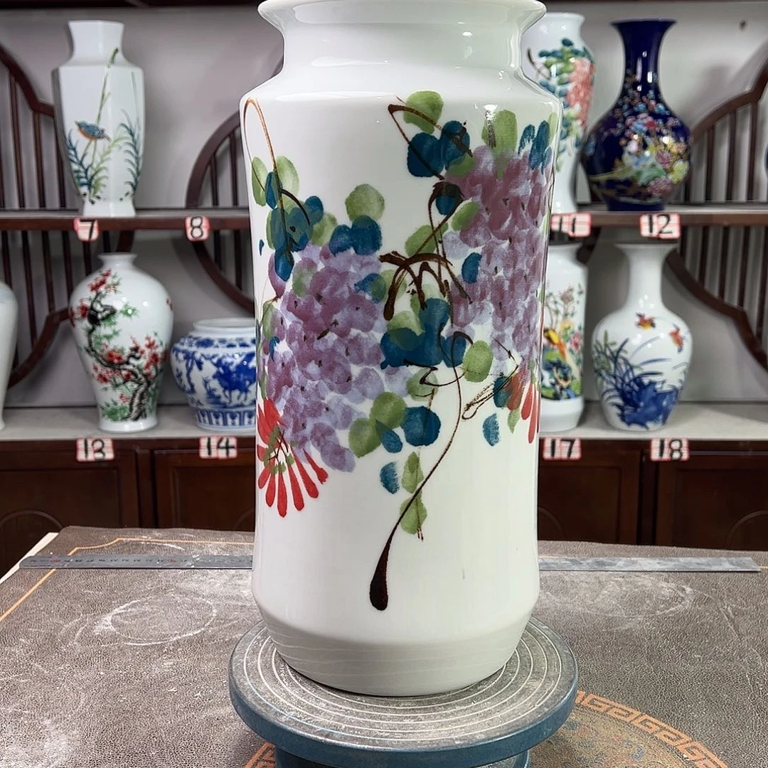 陶摆件景德镇陶瓷书紫藤