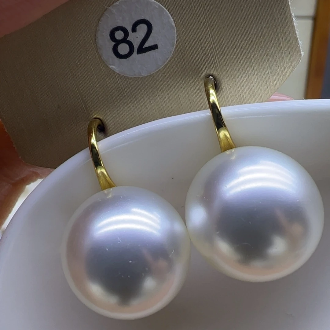 淡水珍珠银S925镶嵌耳饰