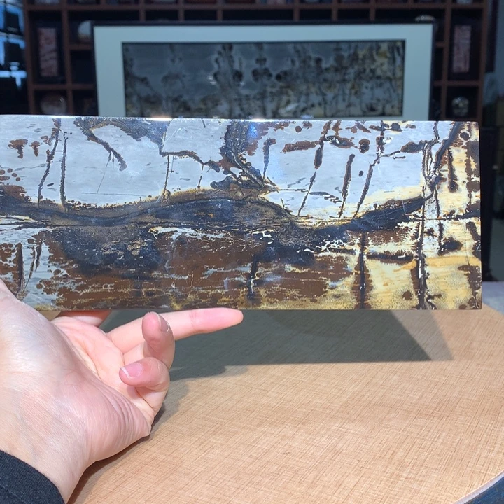 广西国画石摆件，手把件，茶杯垫