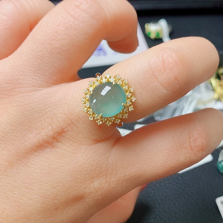 银S925镶嵌戒指翡翠