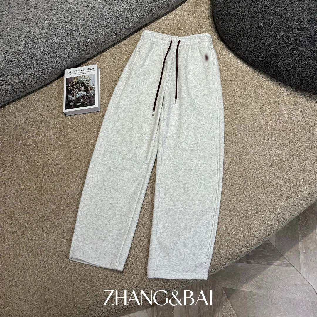 zhang&bai24AW定制 |【刺绣Horse】回归本源 冬轻奢加绒休闲直筒裤