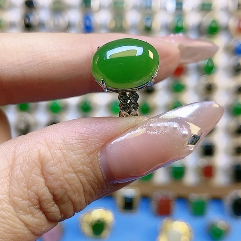 【闪购商品】和田玉戒指银S925镶嵌逆**命