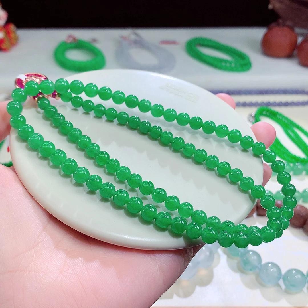 翡翠未镶嵌手链卡5-6mm