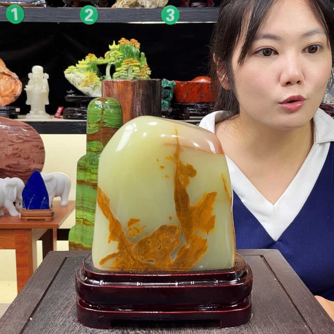勇***赢玉玉石奇石家居摆件