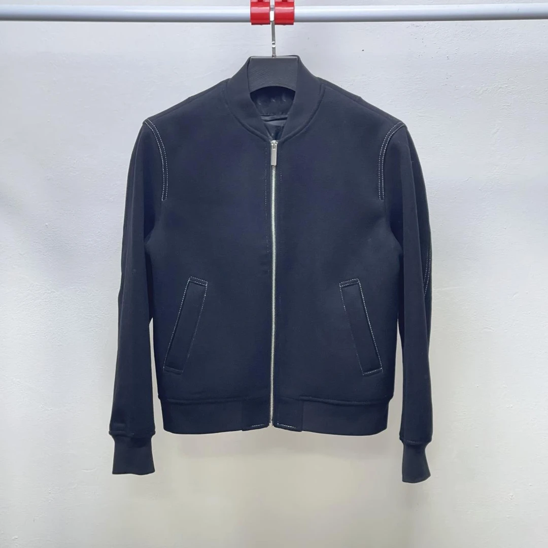 男士短裤棒球领黑色轻奢秋冬时尚舒适百搭呢子夹克