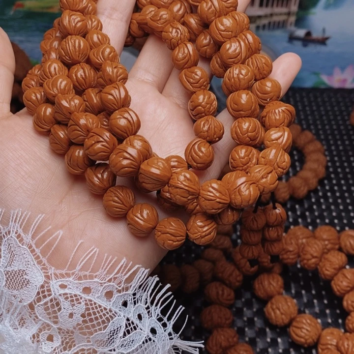 桃核手串木*点龙纹桃核
