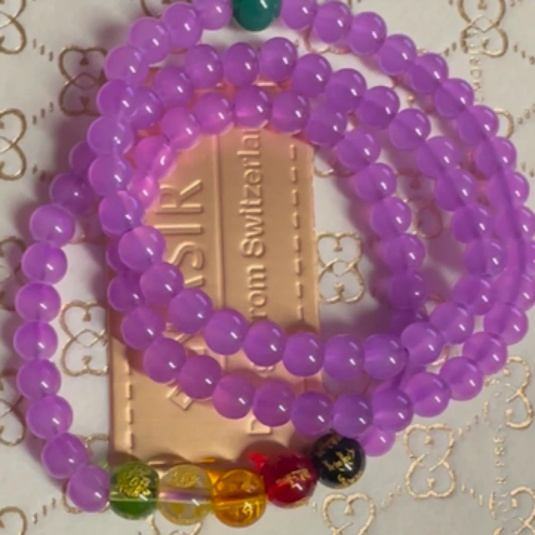 高级设计时尚简约大气五珠紫手链C04