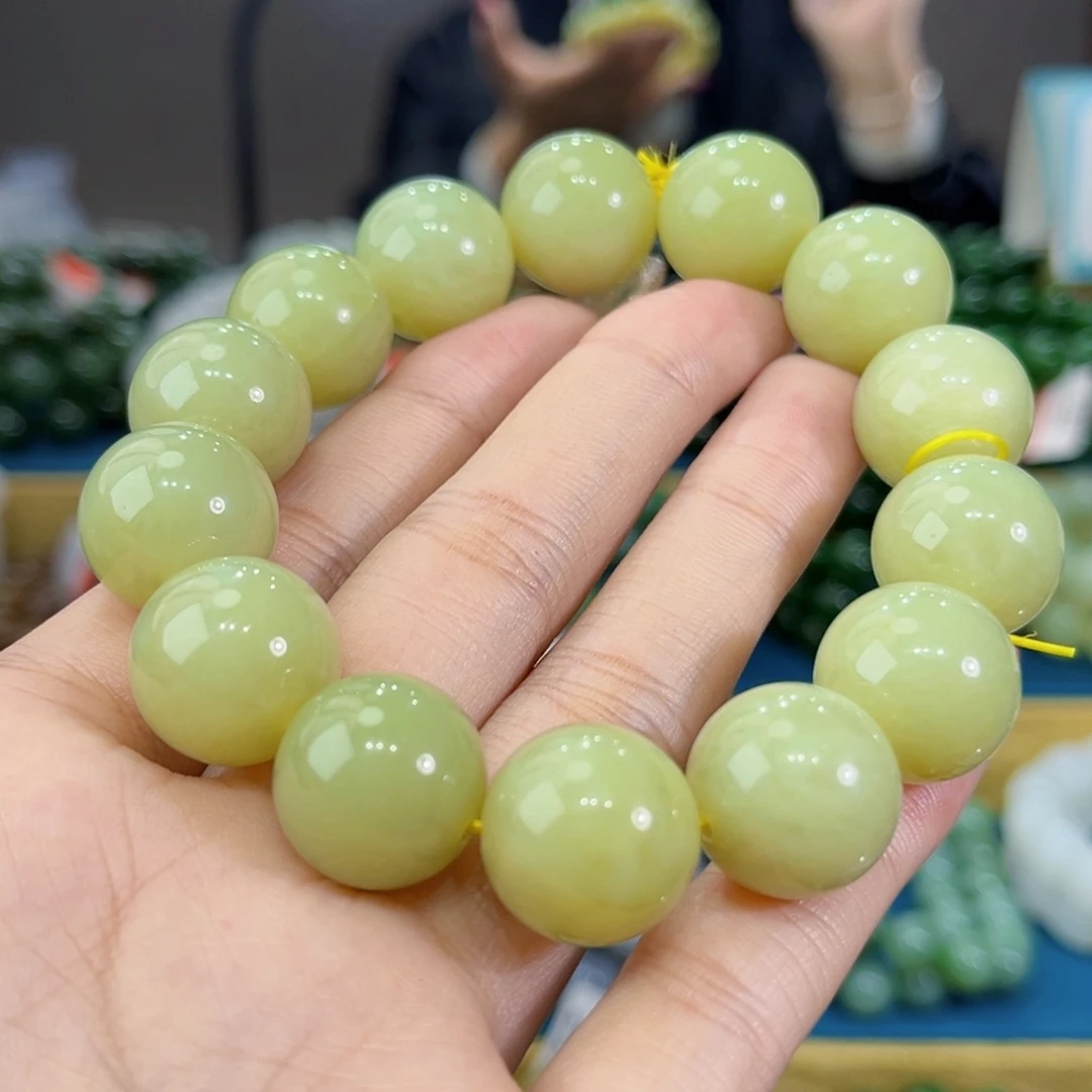 和田玉未镶嵌手链纯天然和田玉新疆若羌黄口16