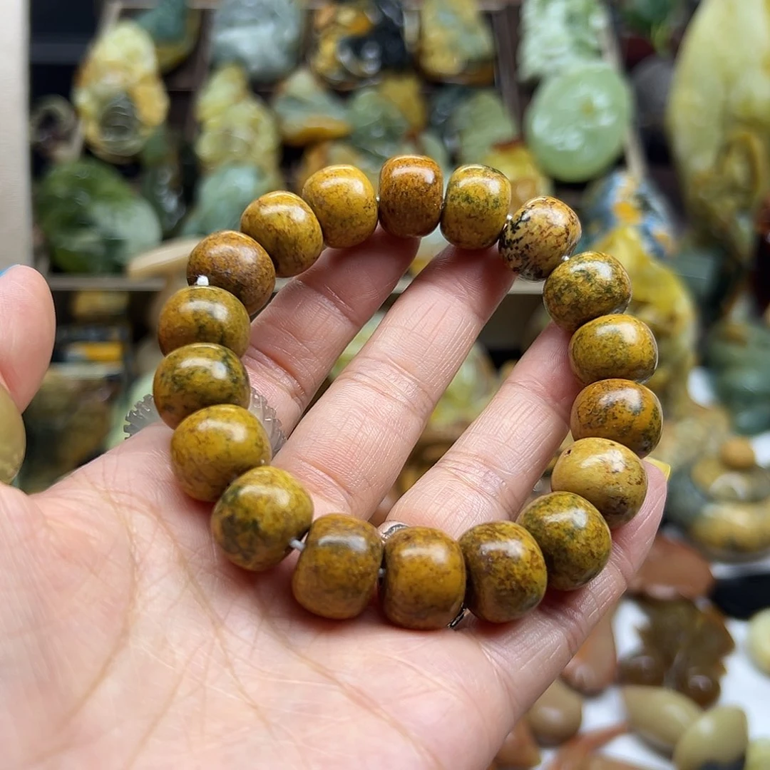 岫岩河磨玉（透闪石质玉）未镶嵌颈饰小*河磨玉手串