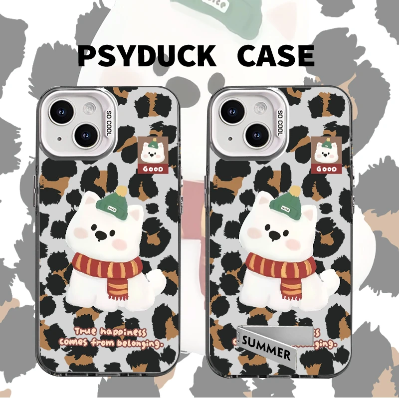 适用苹果华为一加iQOO小米围巾西高地小狗全包卡通动漫防摔手机壳