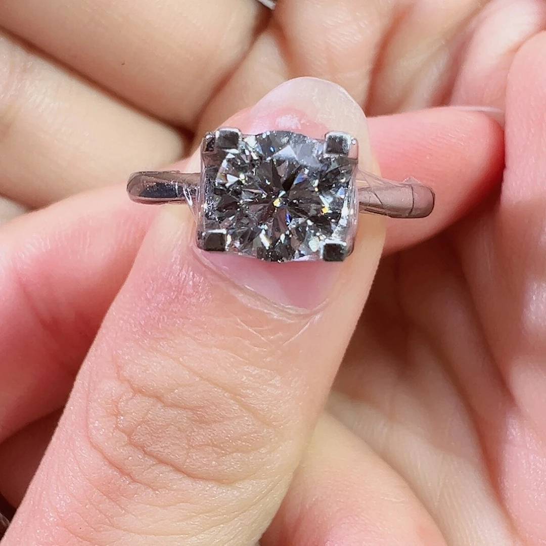 铂Pt950镶嵌实验室培育钻石17圈 牛头 特价