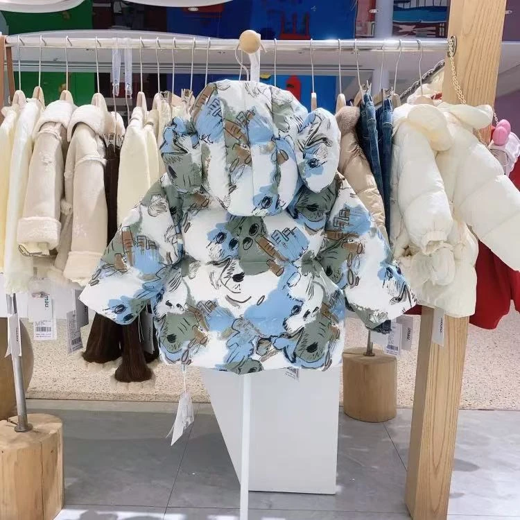 男童女童涂鸦花布款式厚棉服外套