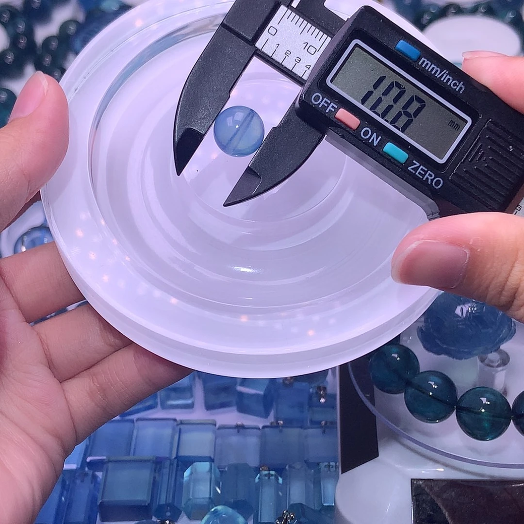 未镶嵌手串海蓝宝石10.8mm超圣单珠100元