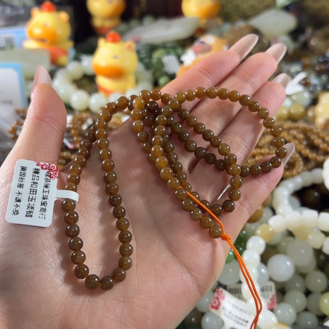 屿***汐和田玉未镶嵌手串31