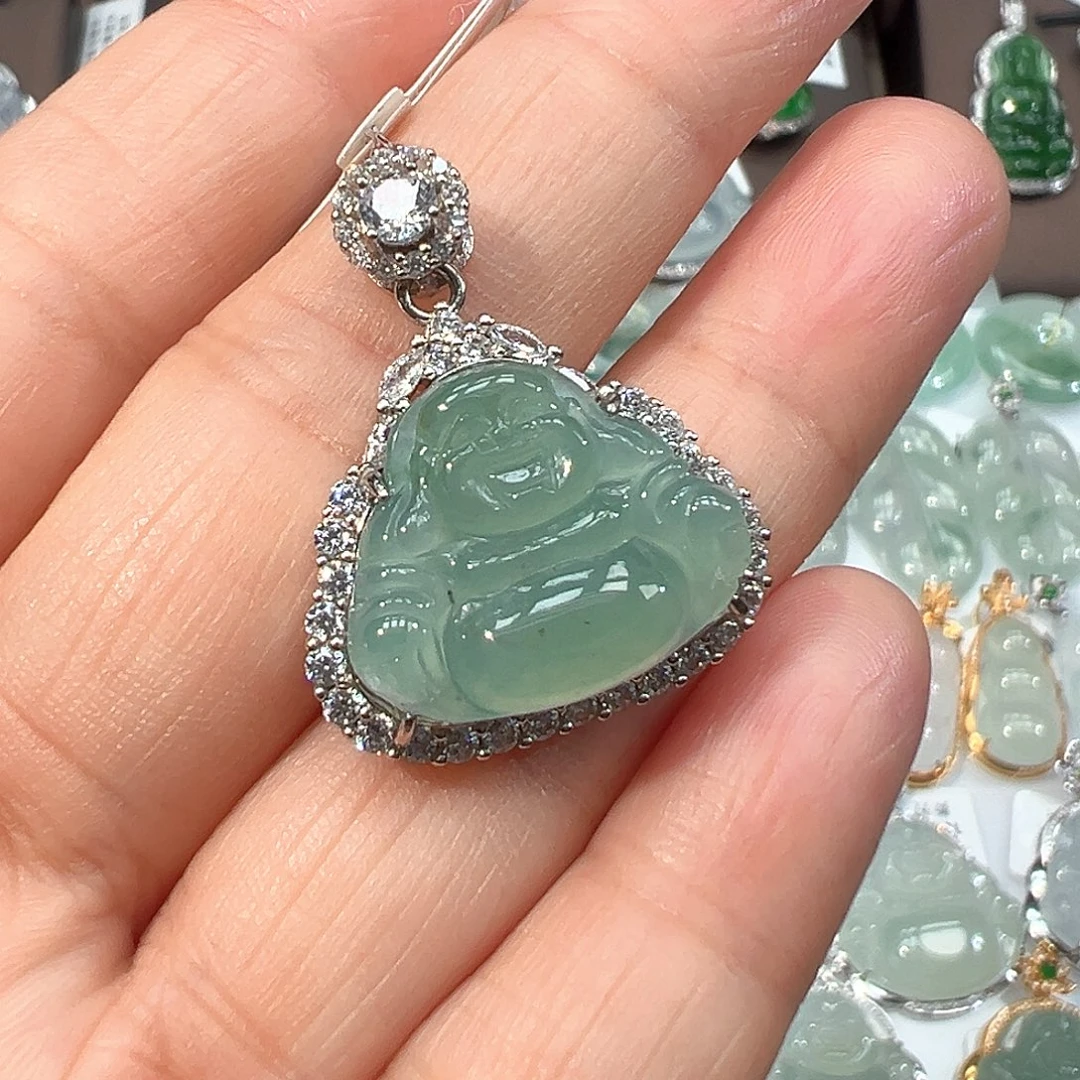 翡翠银S925镶嵌吊坠(不含链)