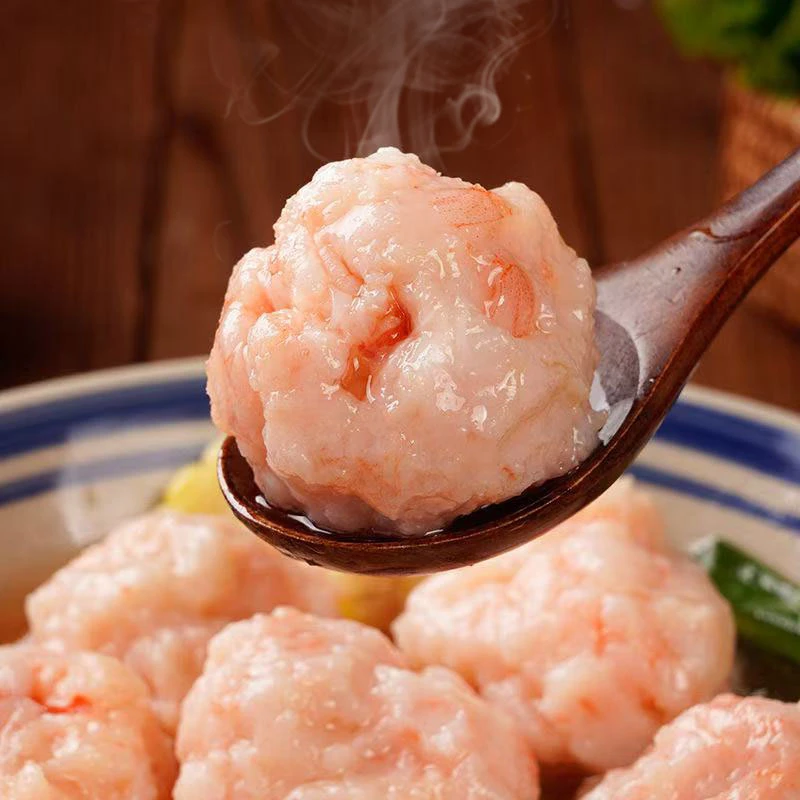 新鲜虾滑鲜嫩爽滑Q弹虾滑火锅食材颗粒饱满速冻京东顺丰包邮