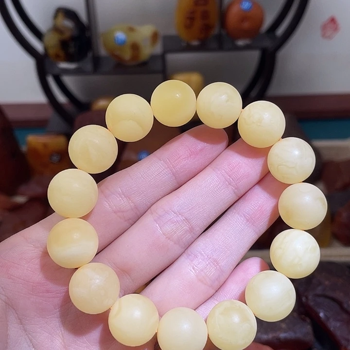 琥珀未镶嵌珠宝奇石手串