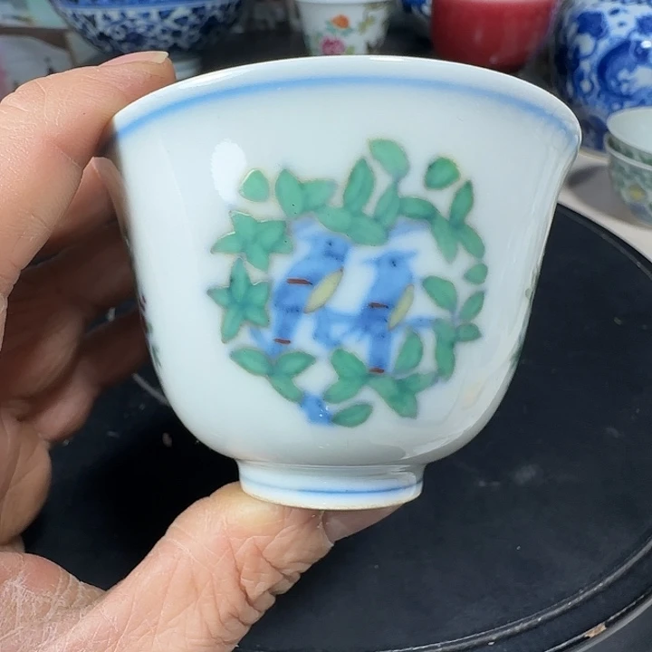 驿***斗摆件青花花卉小小摆件