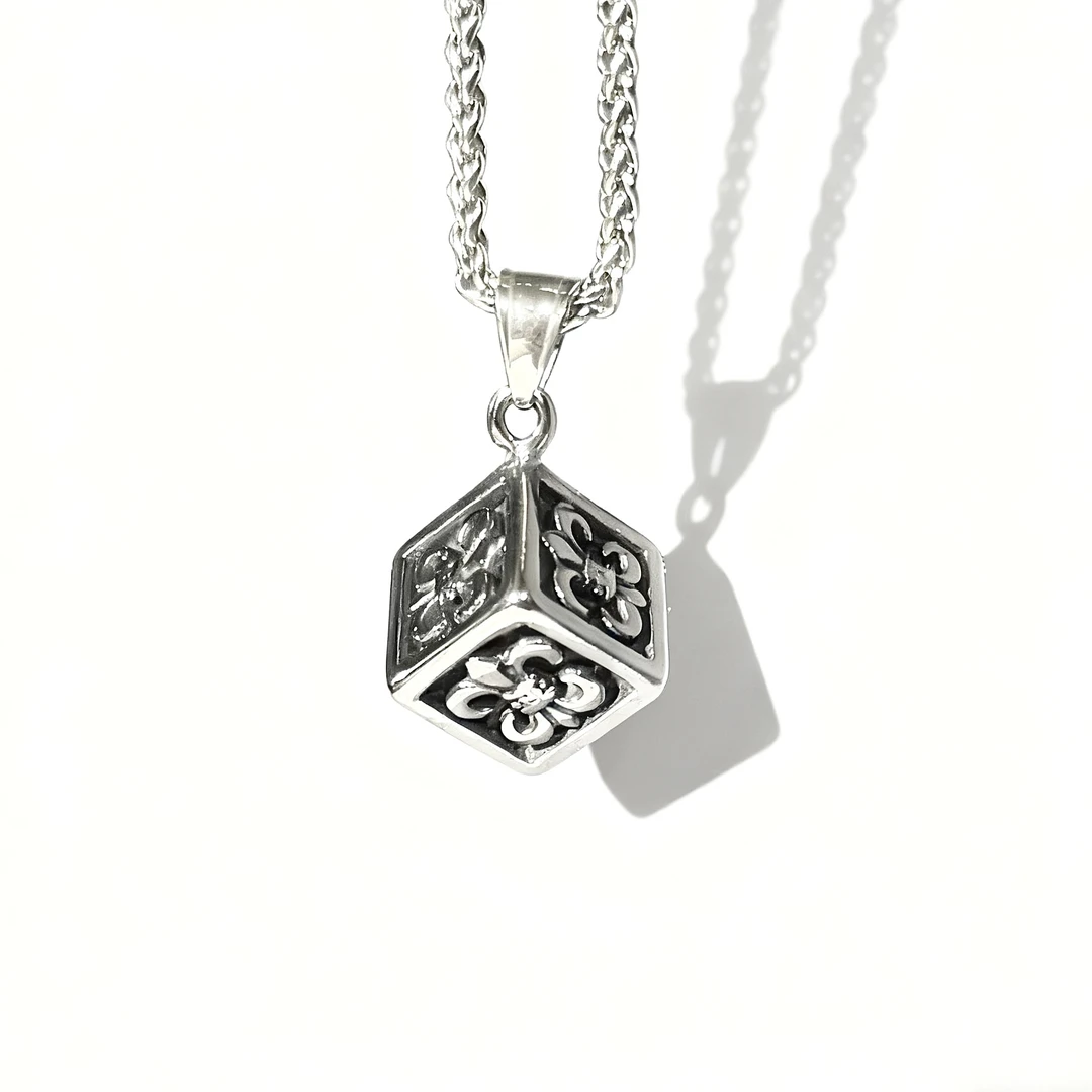 钛钢吊坠 鸢尾花小众轻奢项链钛钢毛衣项链高级感不掉色ins项链