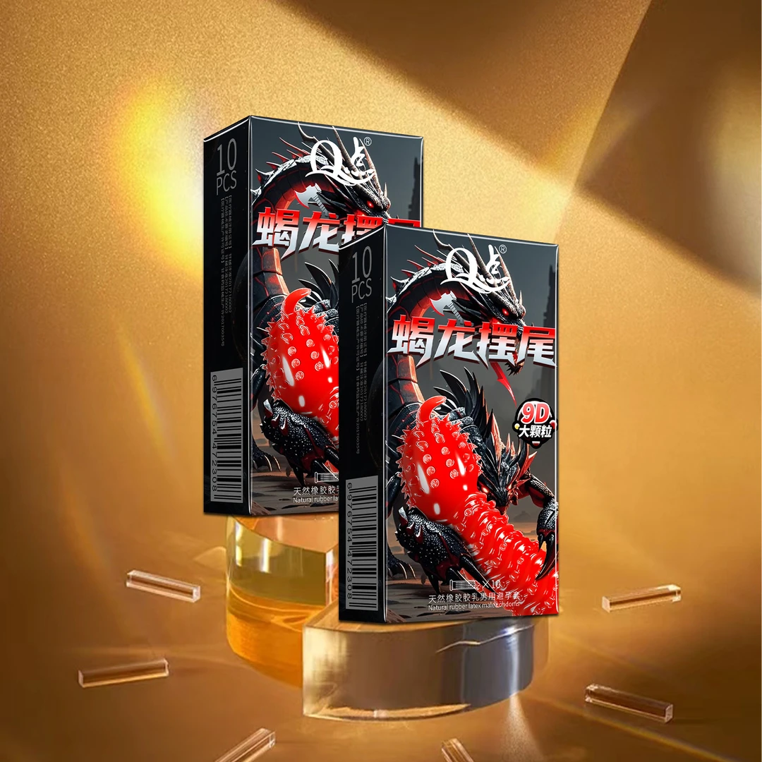 Q点【保密发货】蝎龙摆尾带刺颗粒暴爽避孕套 超薄001玻尿酸螺纹byt狼牙爆水快感持久型延时安全套 成人用品天然橡胶胶乳男用避孕套