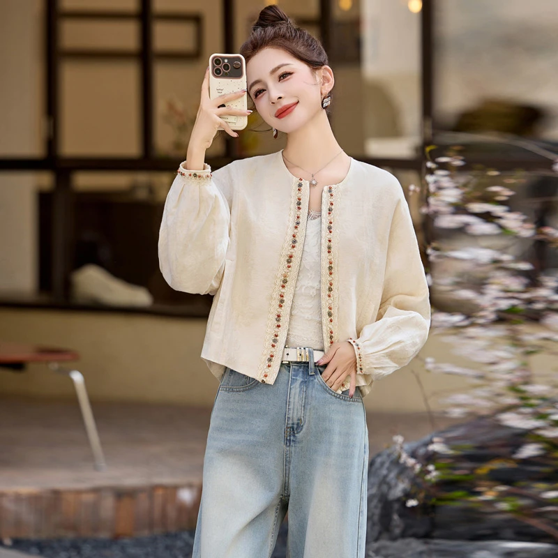 小香风外套女2025开春新款小个子轻奢高级感新中式洋气百搭短夹克