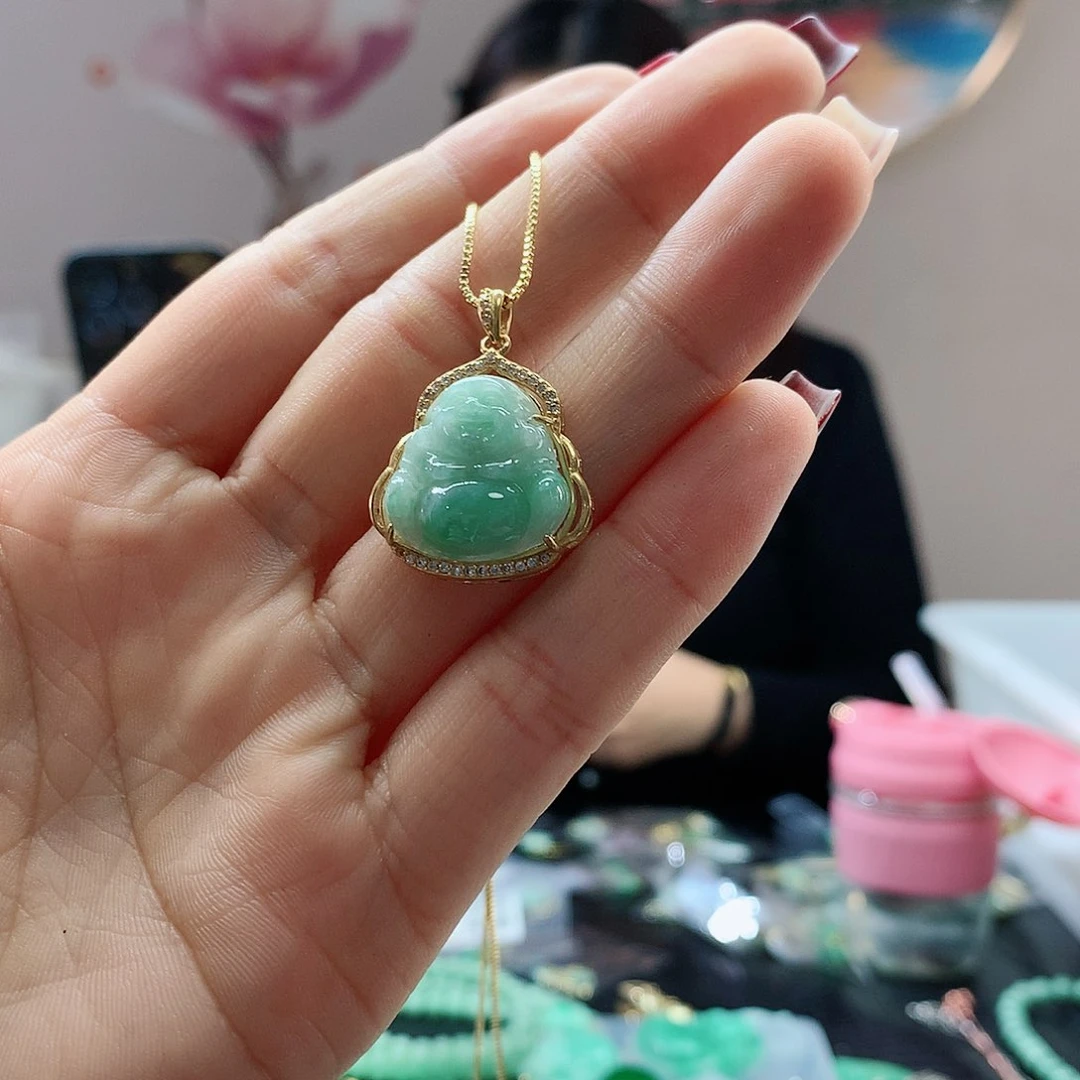 【闪购商品】翡翠吊坠(赠链)银S925镶嵌多样性发货