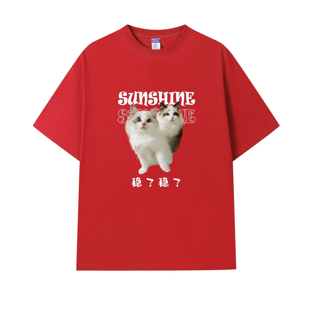 【一屋子摆烂猫专属定制款】260克重磅纯棉百搭宽松圆领T恤短袖