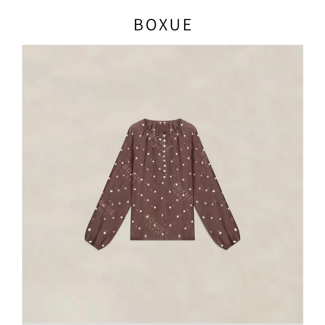 BOXUE“格雷波点”2025新款高级感设计师款轻奢波点 T恤#250217T341