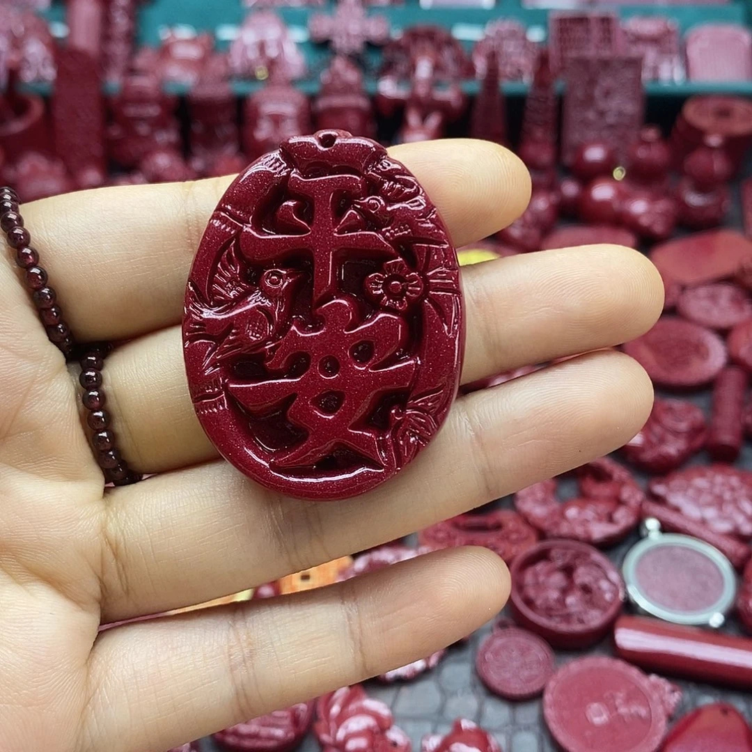 天然辰砂0000朱砂车挂