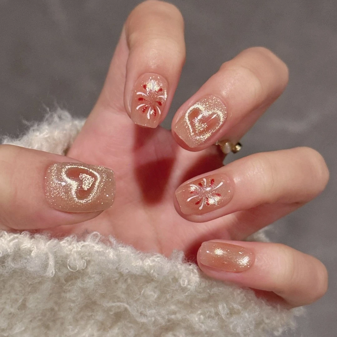 【仙女棒】纯手工穿戴甲猫眼爆闪绽放百搭显白纯欲