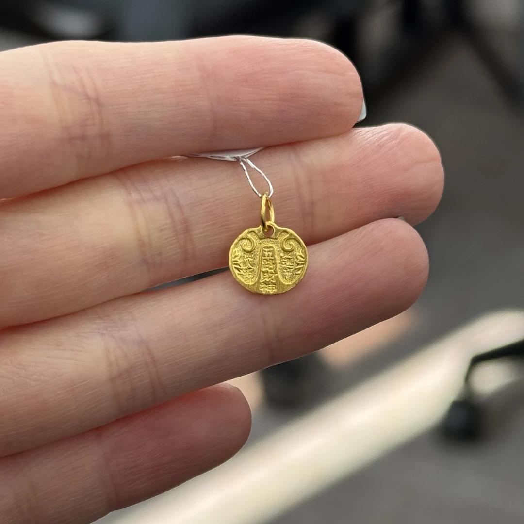 五路财神滴溜吊坠 足金999