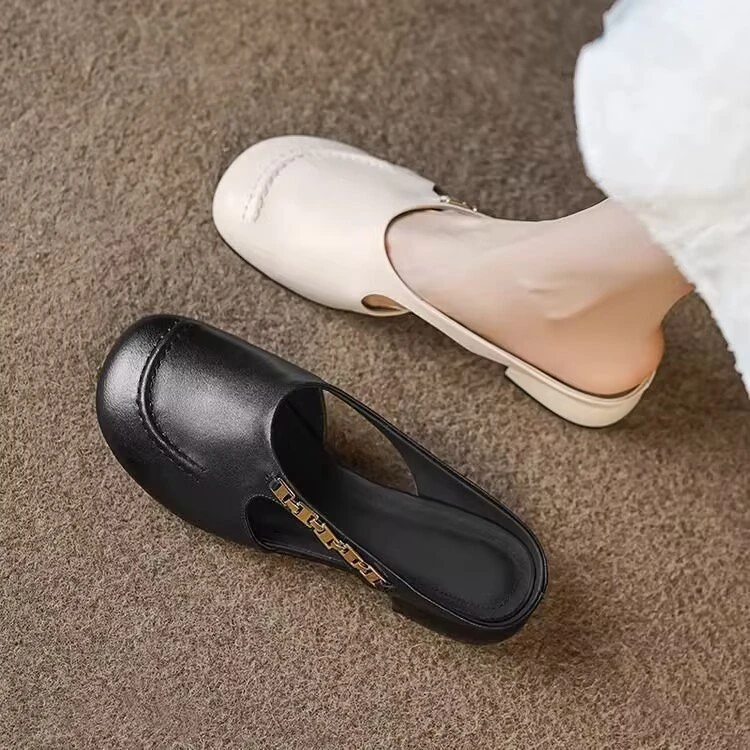 【运费补贴】时尚百搭穆勒鞋包头带跟女鞋