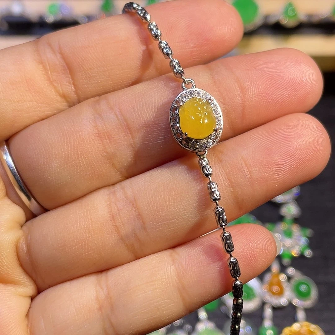 翡翠银S925镶嵌手链