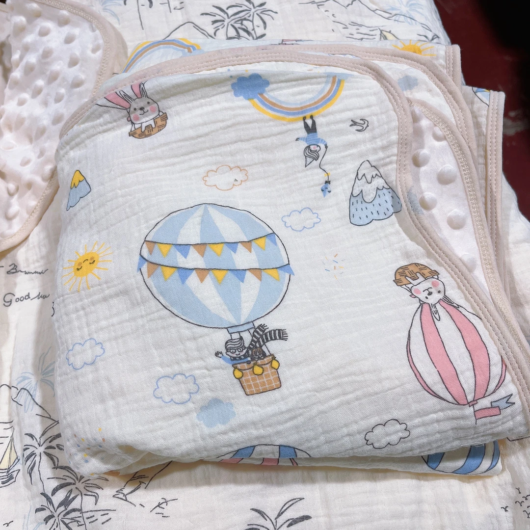 宝宝 皱布豆豆毯110*110