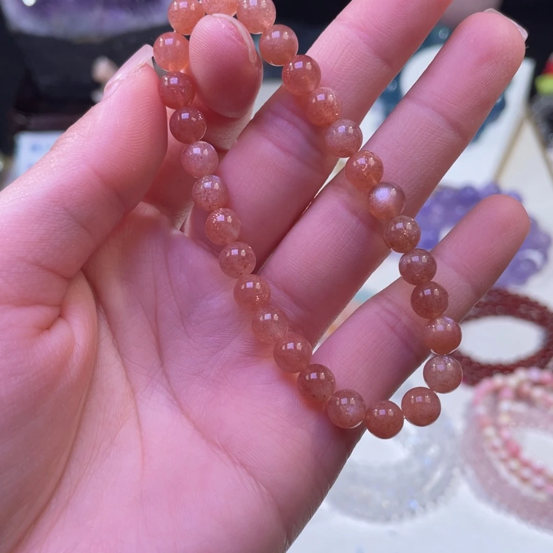 未镶嵌手链水晶金沙太阳石6+