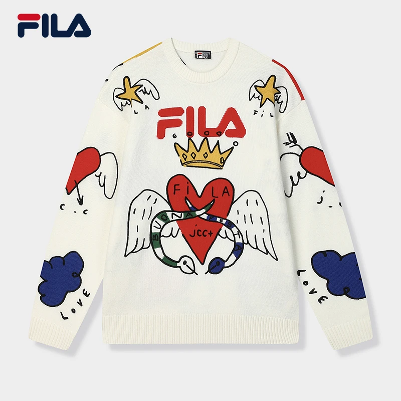 Fila/斐乐SP女子编织衫冬新款卡通运动长袖毛衣F11U519404F
