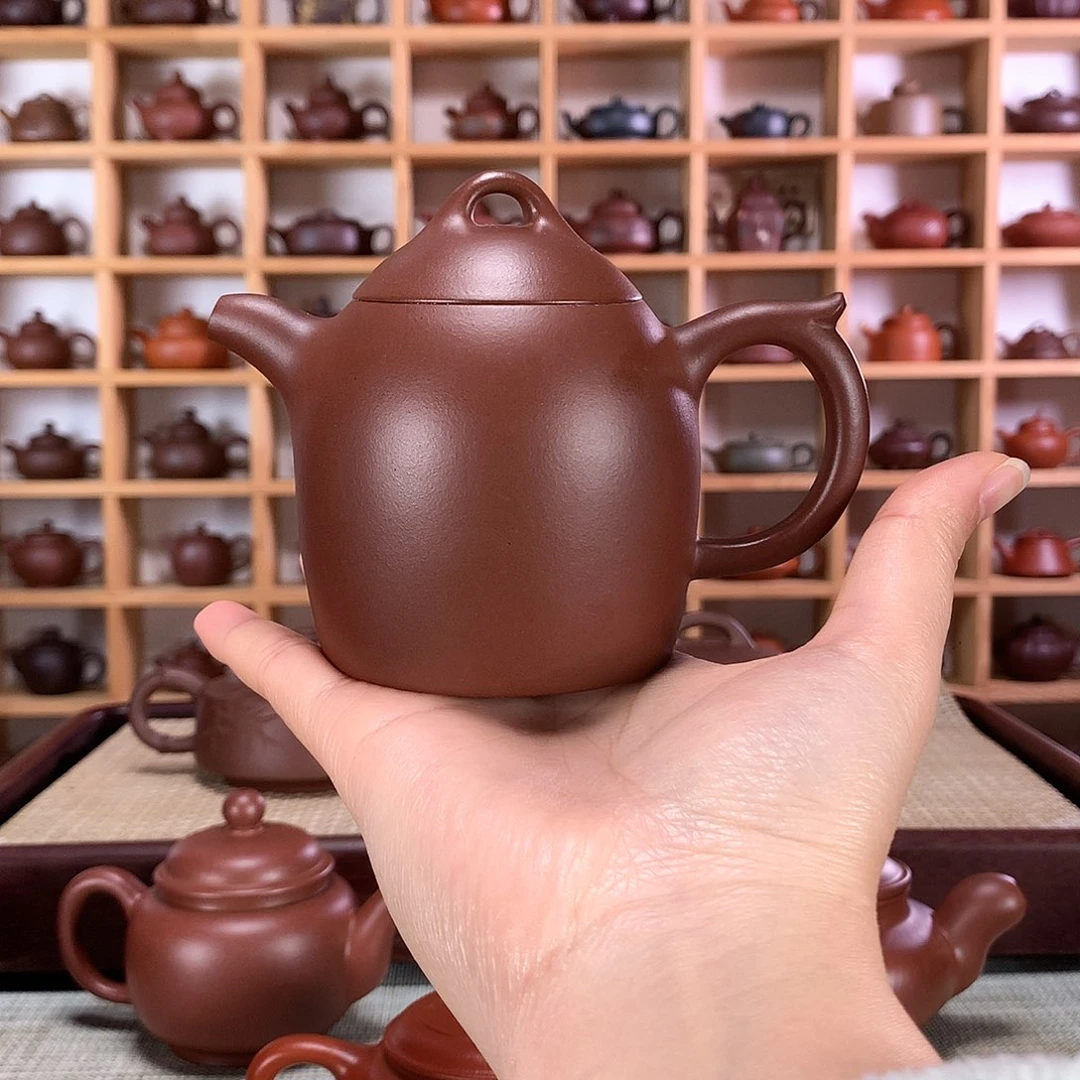 紫砂秦权紫砂壶手工制作1