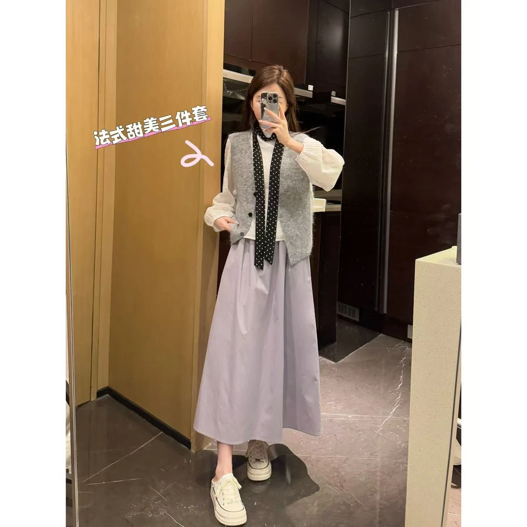 法式甜美三件套 小允姐姐2025新款时尚气质高级法式甜美三件套装