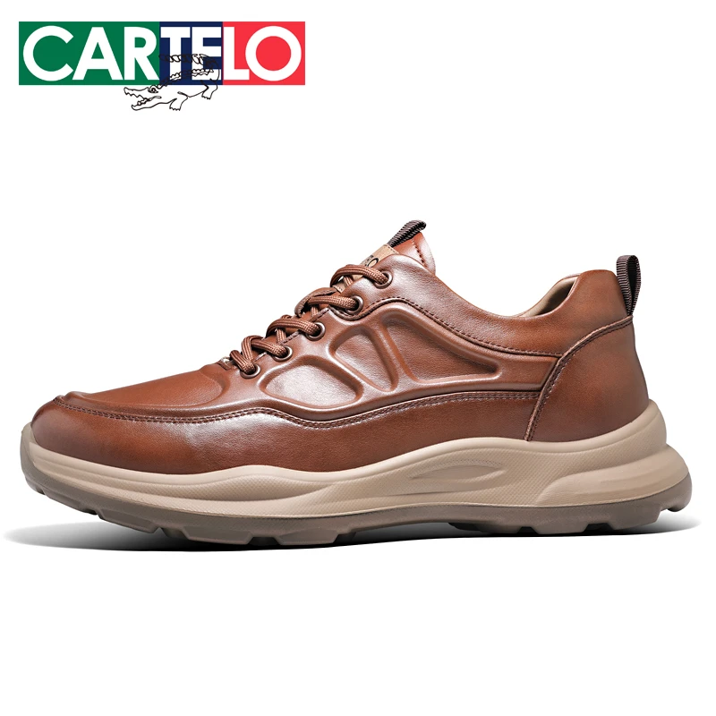卡帝乐鳄鱼休闲皮鞋男轻便防水舒适真皮软底时尚百搭系带商务男鞋