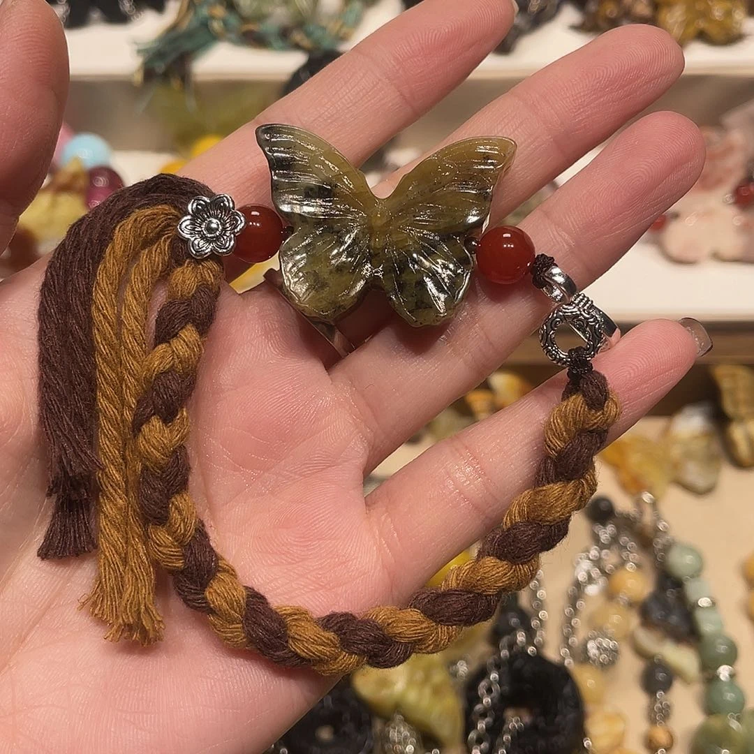 蛇纹石玉合金颈饰