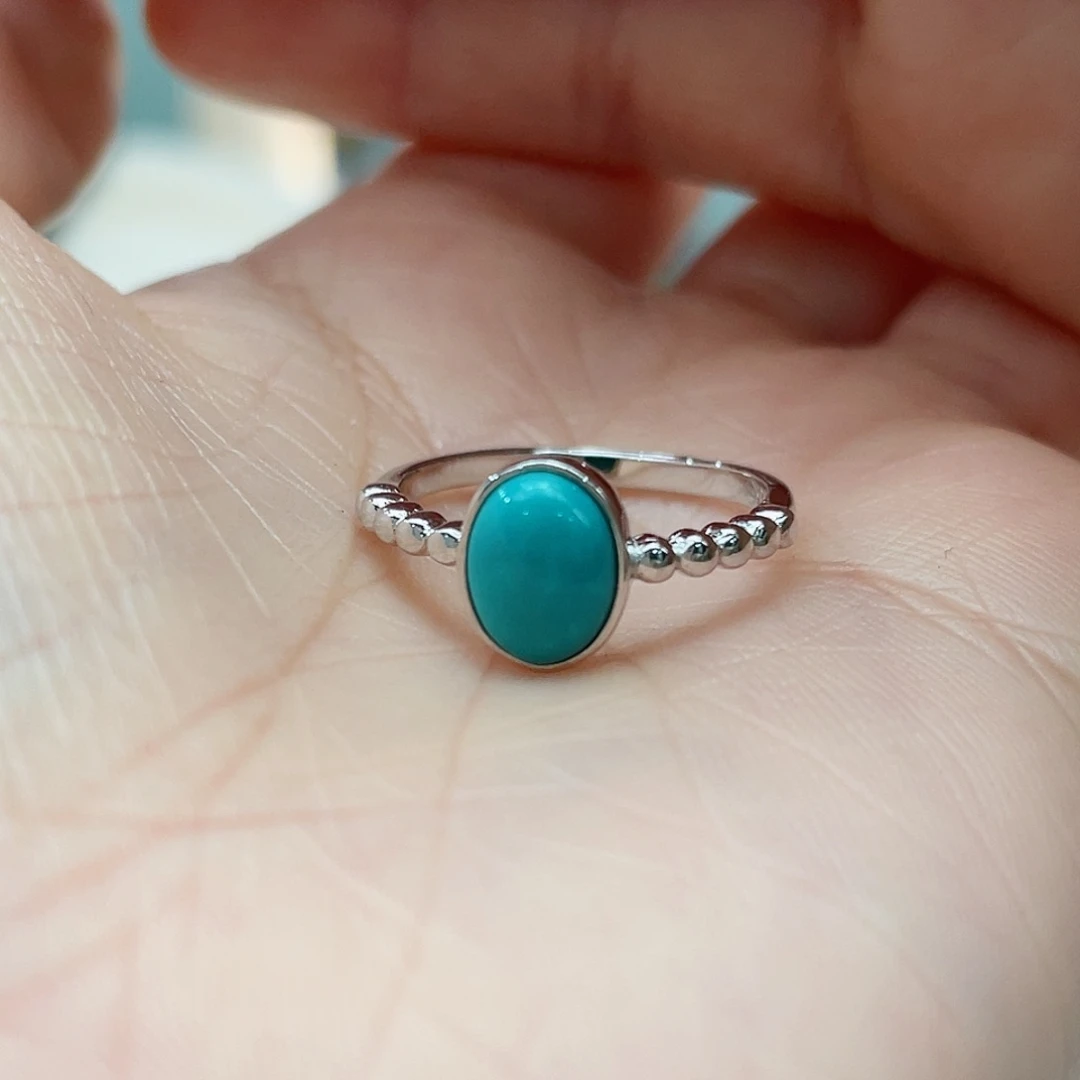 绿松石戒指银S925镶嵌