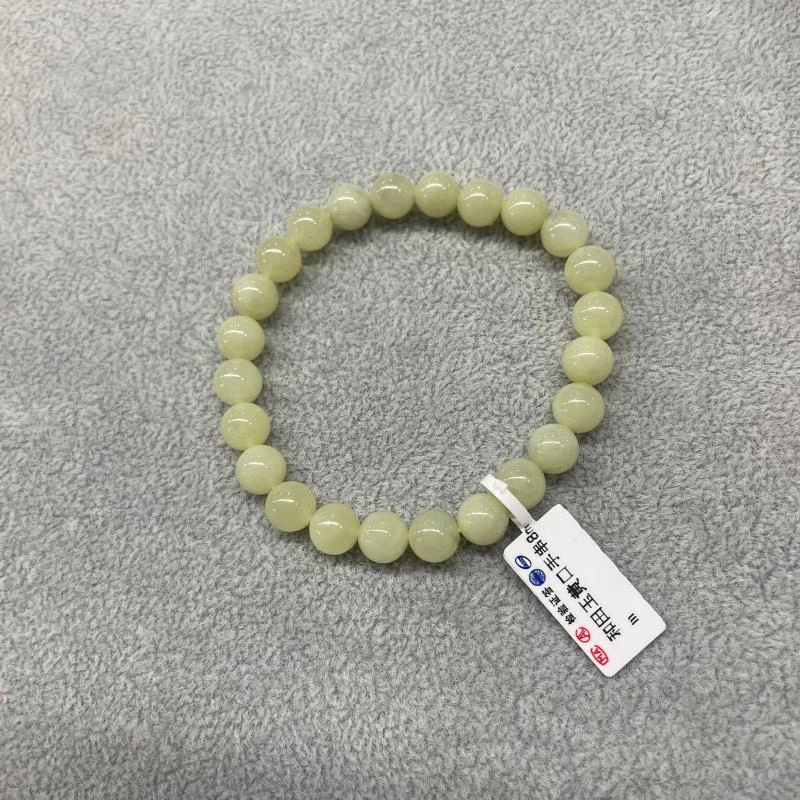 新疆若羌戈壁黄口料万事无忧黄羊脂和田玉手串（发一件）