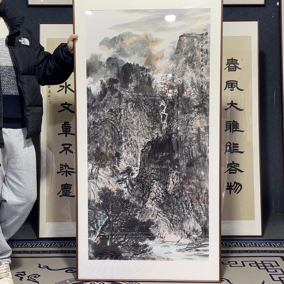 国画手绘画作品带框80/160