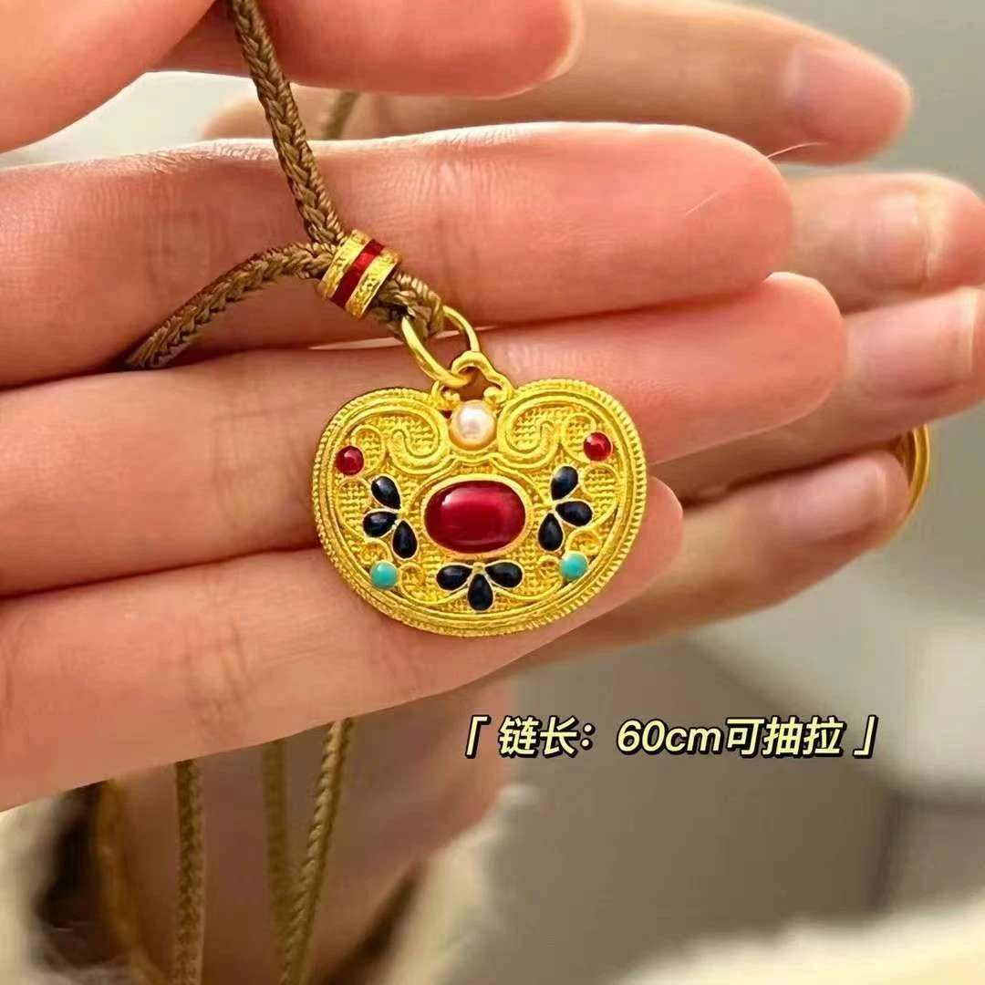 铜合金布艺项链 BIBI【景福锁】项链BB190