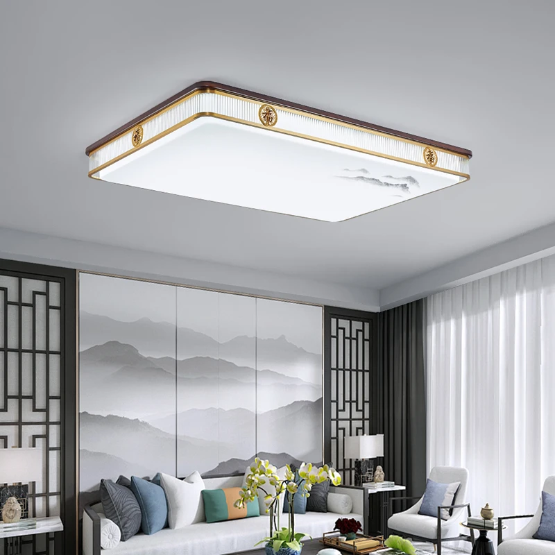 新中式铜加木吸顶灯仿古中国风现代餐厅2025卧室灯中式风格灯