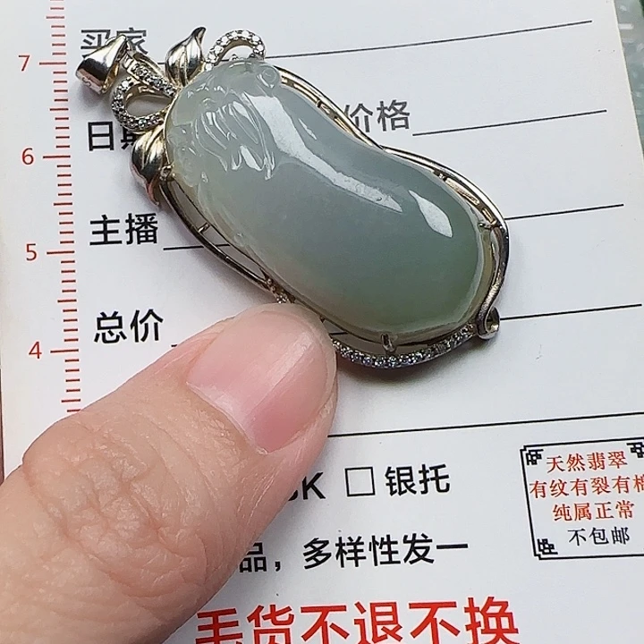 翡翠银S925镶嵌颈饰天然