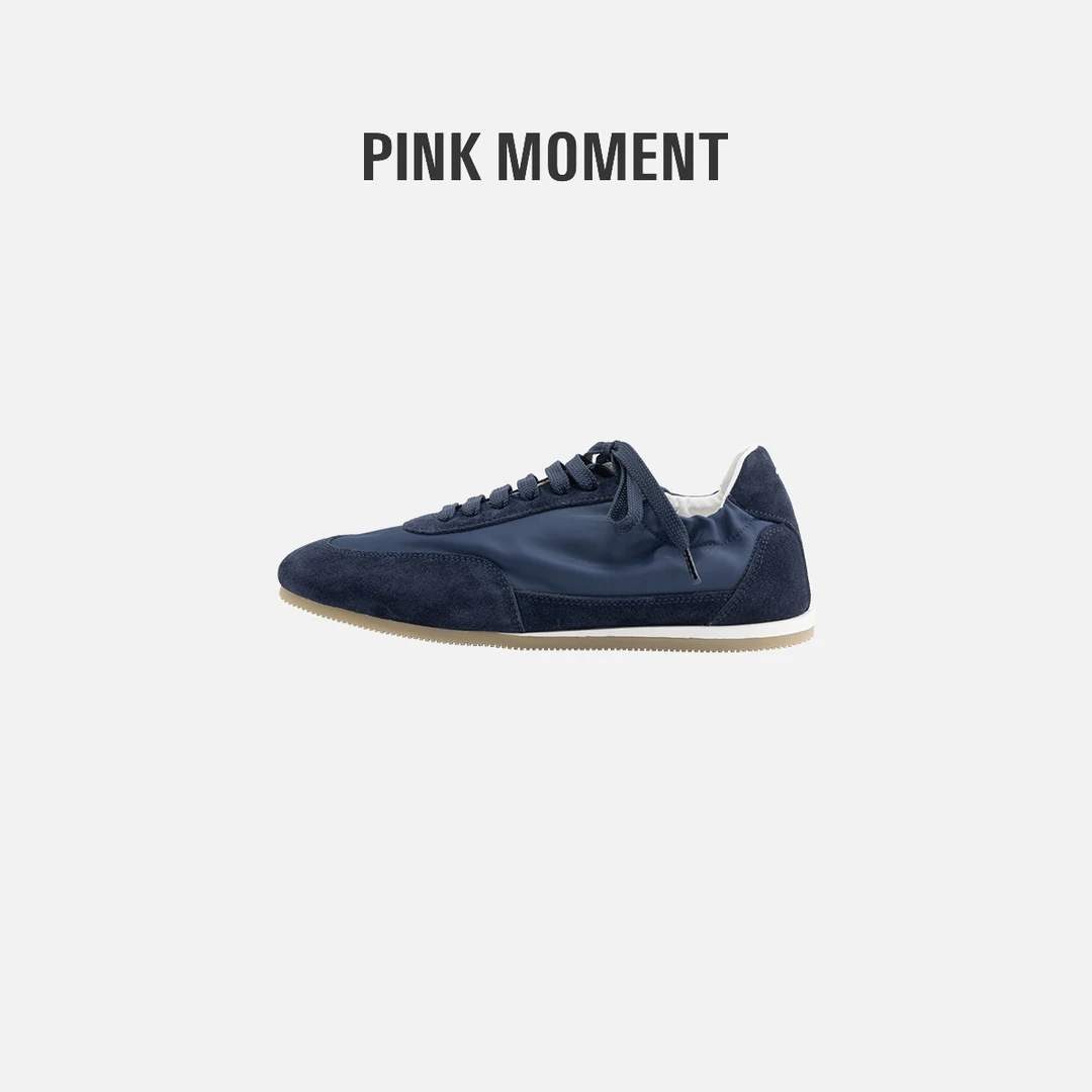 PM王囡囡 “学院蓝少女” 蓝色拼色休闲平底鞋 ND1A0101